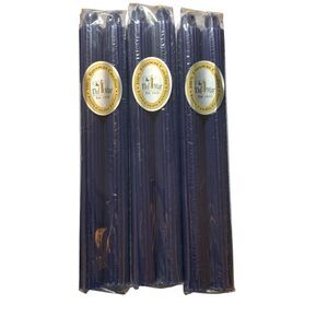 Del Mar Knorr Candle Factory Blue Beeswax 10 in Taper Candles Set of 3 2 packs